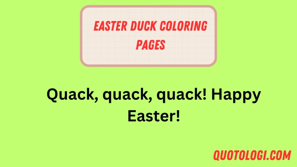 Easter Duck Coloring Pages