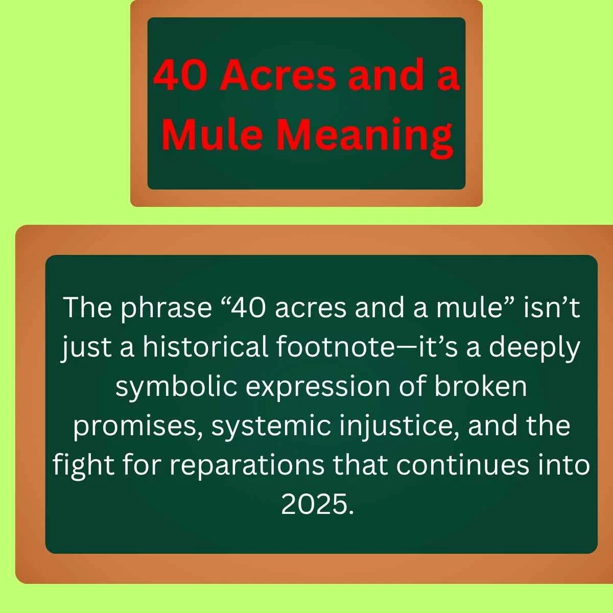 40 Acres and a Mule Meaning