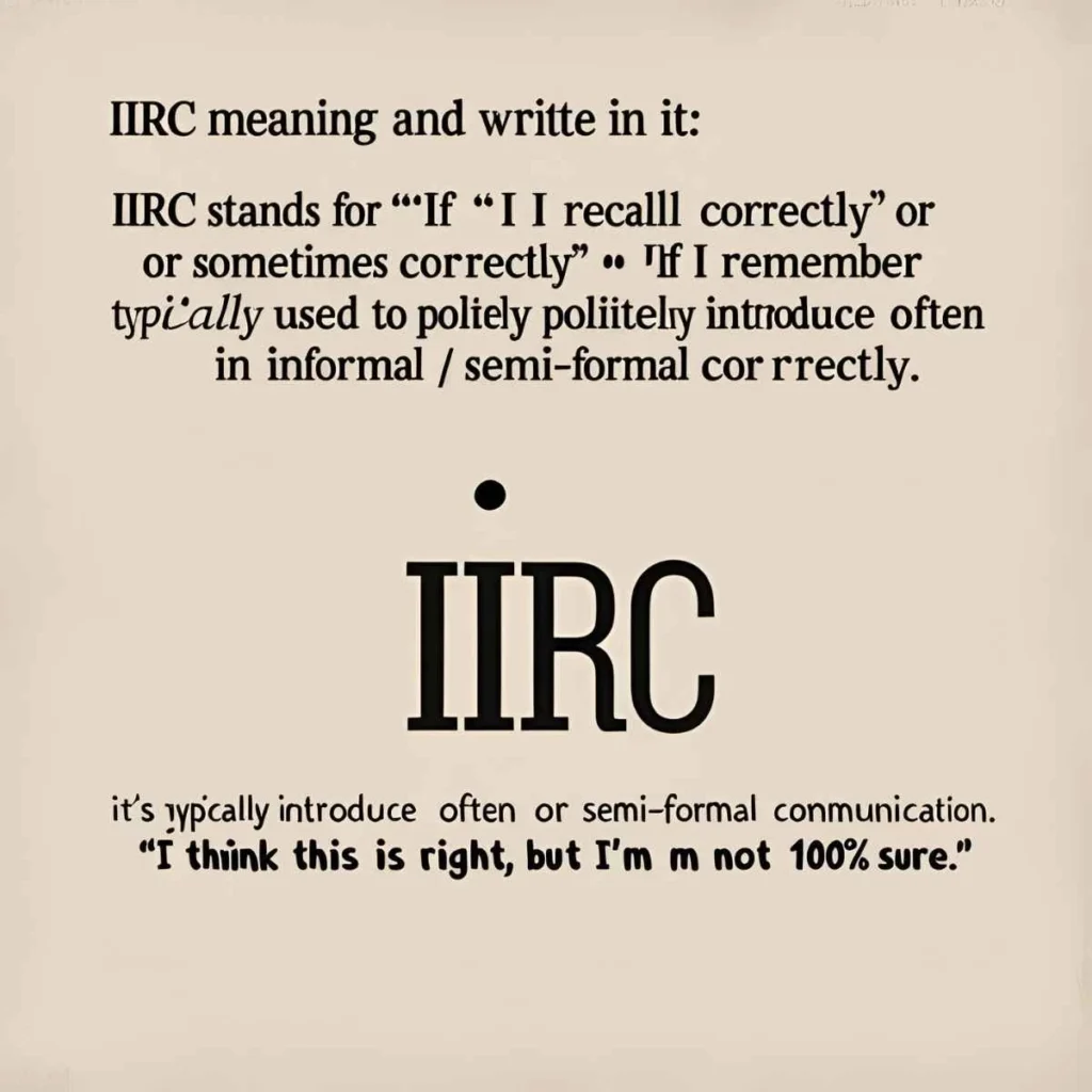 IIRC Meaning